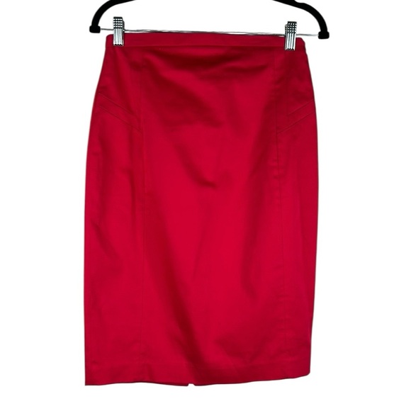 Express Raspberry Pink Classic Business Career Straight Pencil Skirt Size 4 New! - Picture 1 of 6